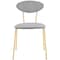 Armen Living Neo Modern Gray Velvet and Gold Metal Leg Dining Room Chairs, PK2 LCNESIGLGRY - alternate 6